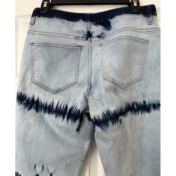 VENUS Womens NWT Tie-Dye Flare Leg Bell Bottom Blue Jeans Mid Rise Denim Sz 8 - Picture 5 of 8